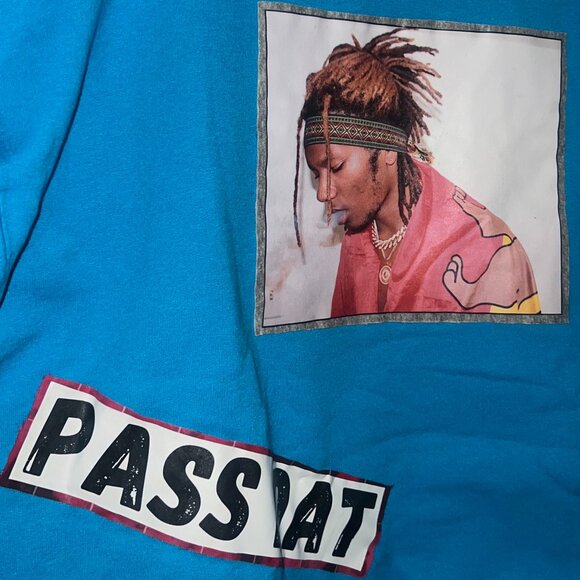 💨 Pass Dat Jerzees Azure Blue Hoodie Customized 💨 - Picture 7 of 7